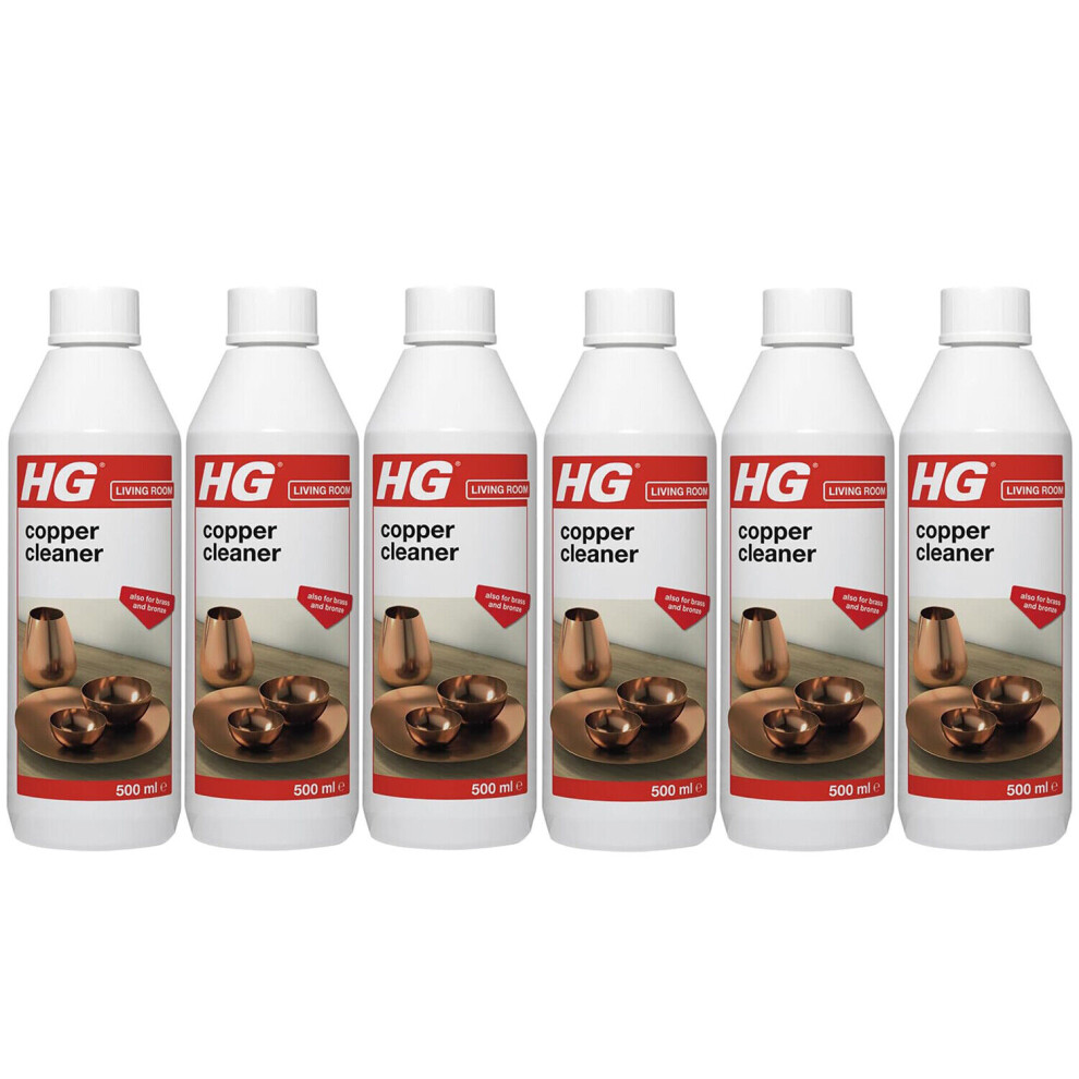 6 x HG Copper Cleaner Natural Shine Shampoo Polish & Protector - 500ml