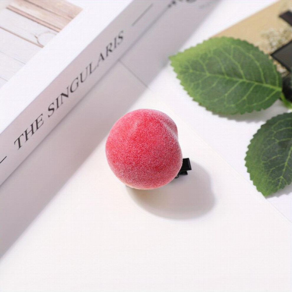 1pc Creative Fruit Hair Clip Simulation Peach Decor Duck Billed Clip For Side Hair Bang Women Girls Funny Hair Clip-image-OPC-PC2H77J-NEW