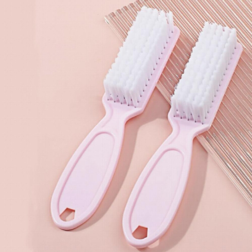 2pcs Pink Nail Brush Set Handy Manicure Tools for Cleaning Toes and Fingernails Scrub Cleaning Brushes Kit