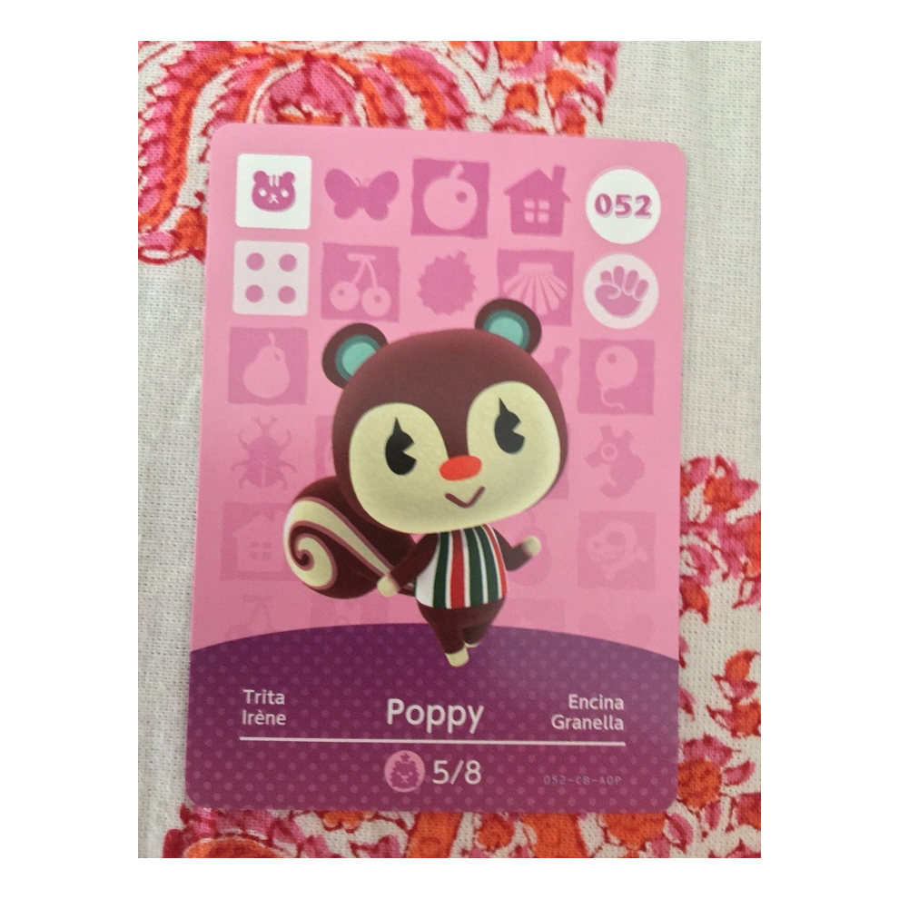 Newjass Animal Crossing Amiibo Cards ~052 Poppy