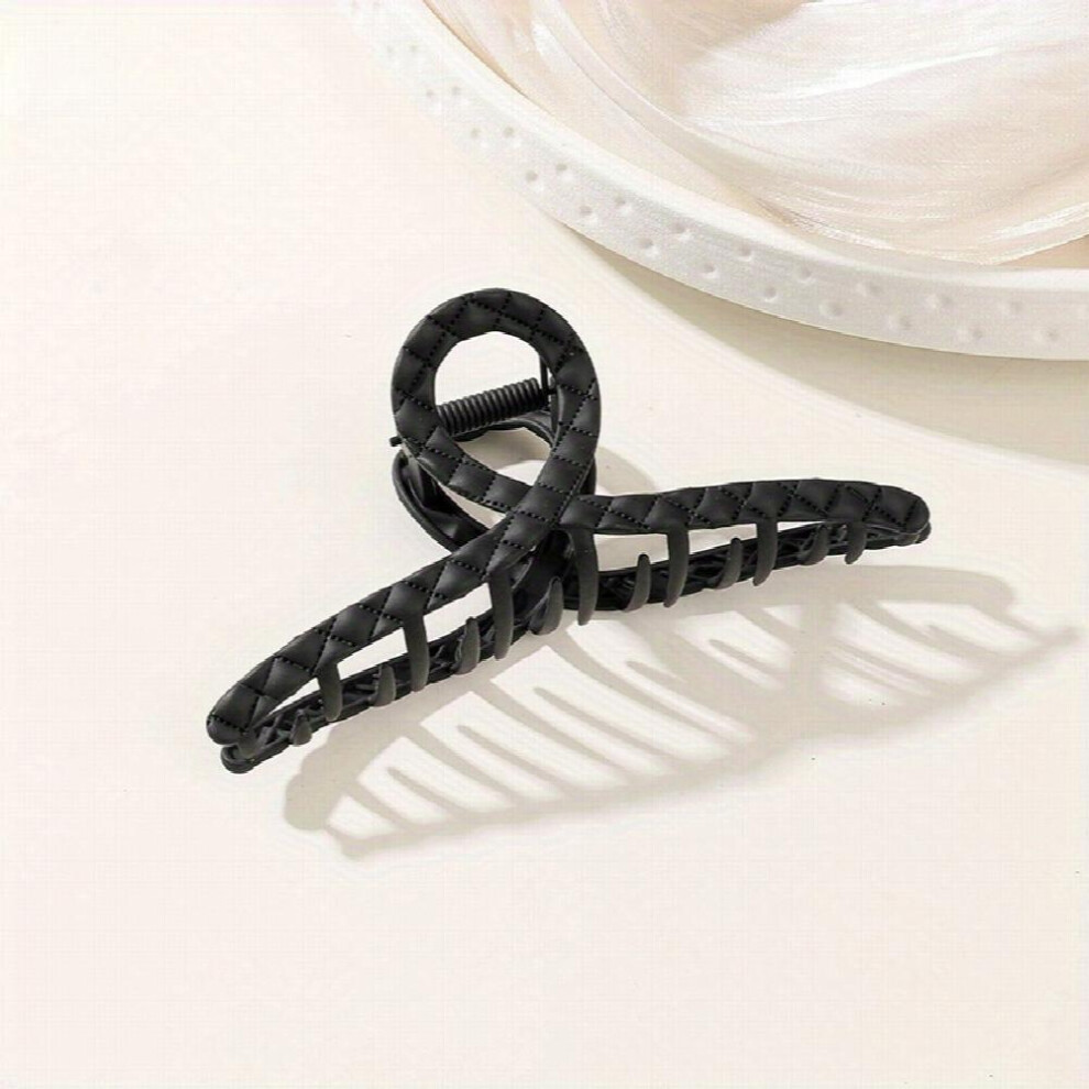 Plaid Imprinted Hair Claw Style Hair Claw Ponytail Holder Shark Claw For Women Girls-image-OPC-PC2H7RZ-NEW