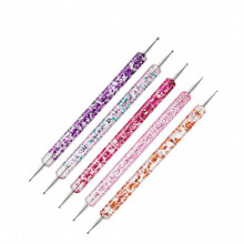 5 Pcs Acrylic Double Head Dotting Pen Point Flower Pen Artificial Crystal Nail Polish Pen Nail Art Manicure Tools Nail Beauty Products