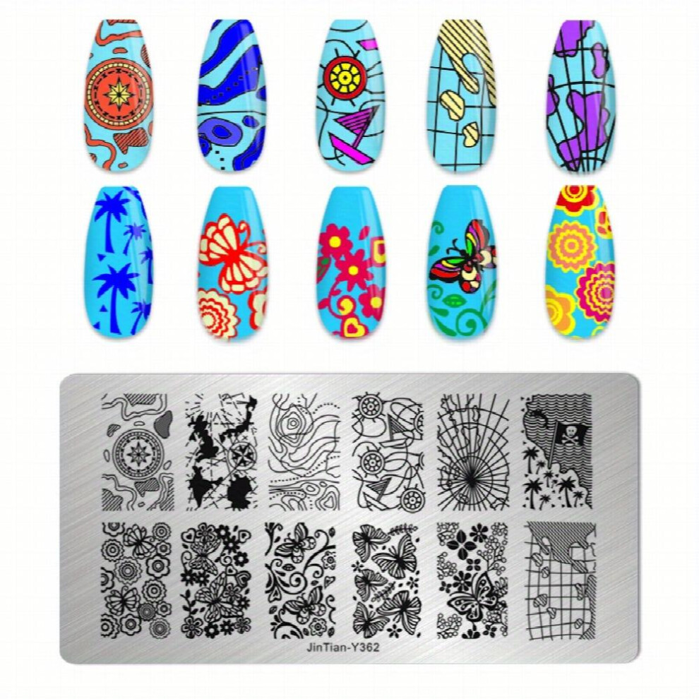 Natural Animal Printed Stainless Steel Nail Stamping Plates Create Stunning Nail Art with Ease