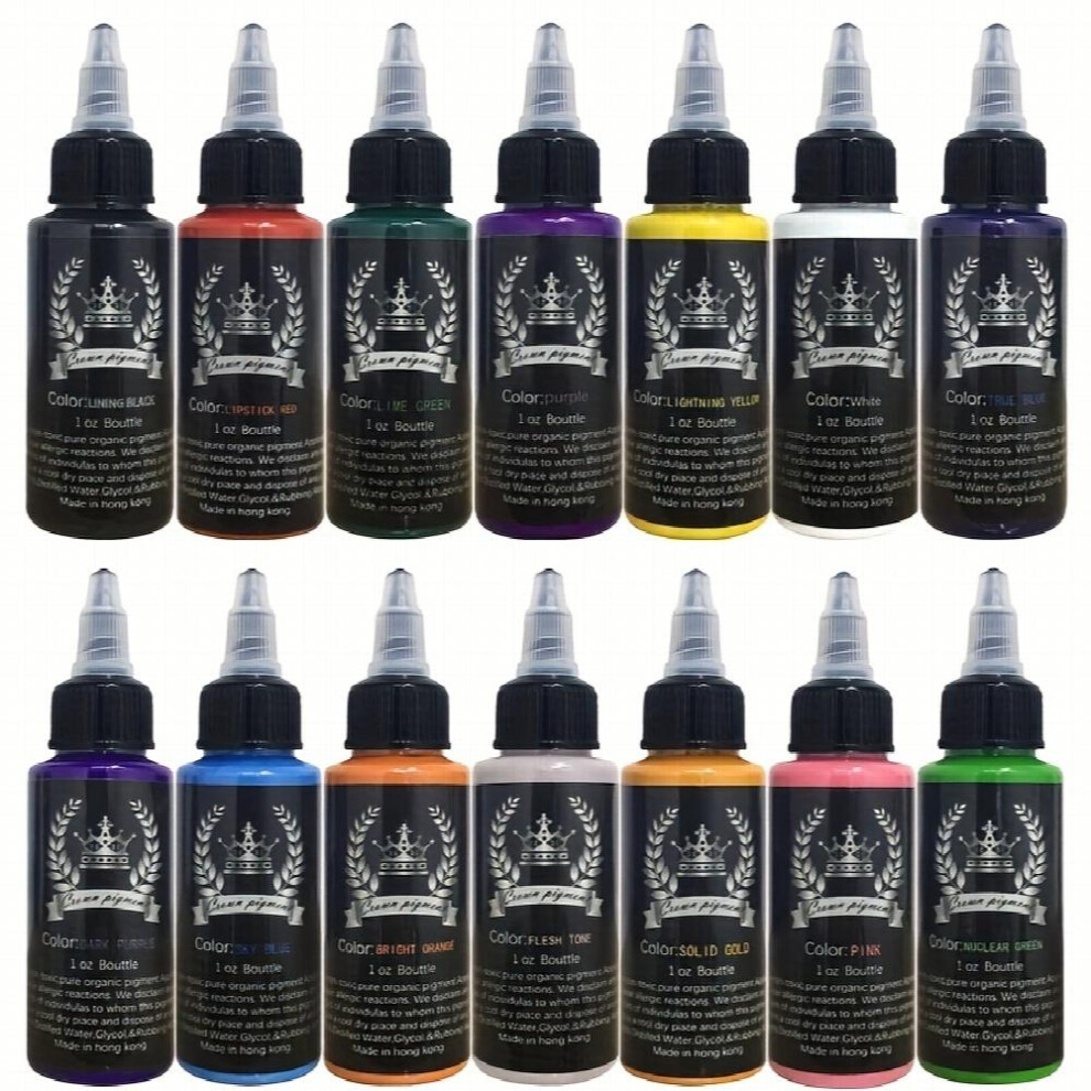 Tattoo 14 Set 1oz 30ml Professional Tattoo Ink Pigment Tattoo Ink Eternal Ink Tattoo Ink Set