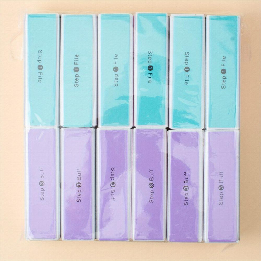 12 pcs Colorful 4 Way Nail Buffer and Polisher Multifunctional Manicure Care Tool for DIY Nail Art