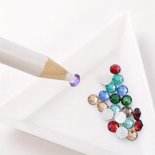5 Pcs Nail Arts Spots Drill Tool Spots Drill Triangle Plate Plastic Jewelry Box 2
