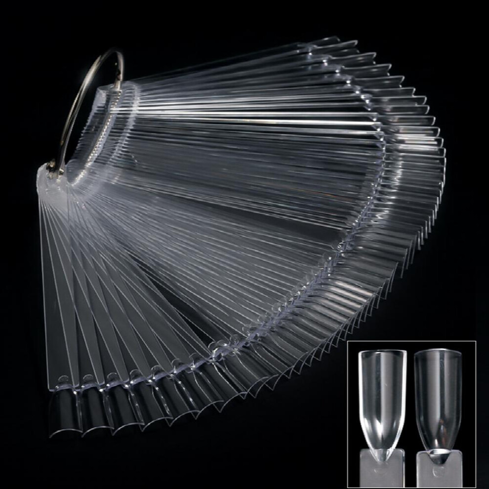 50 pcs Clear Nail Practice Tips Perfect for Nail Art Display and DIY Home Manicures