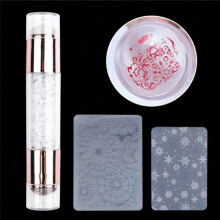 Double ended Silicone Nail Art Stamper for French Manicure and DIY Nail Decor Printing Easy to Use Manicure Tool