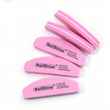 10pcs Mini Half Moon Sponge Nail Buffer Portable Nail Polishing Tool For Home Salon Use