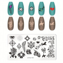 Create Unique Nail Art with Stainless Steel Stamping Plates Shapes & Images