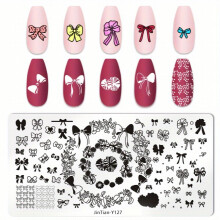 Stainless Steel Nail Stamping Plates Bowknot Plants Image Stamp Template Nails Printing Tool Nail Art Decoration Nail Decals Tools