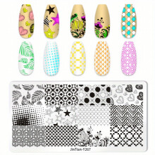1 pcs Geometric Floral Nail Stamping Plate Easy to Use Silicone Stamper for Manicure Designs