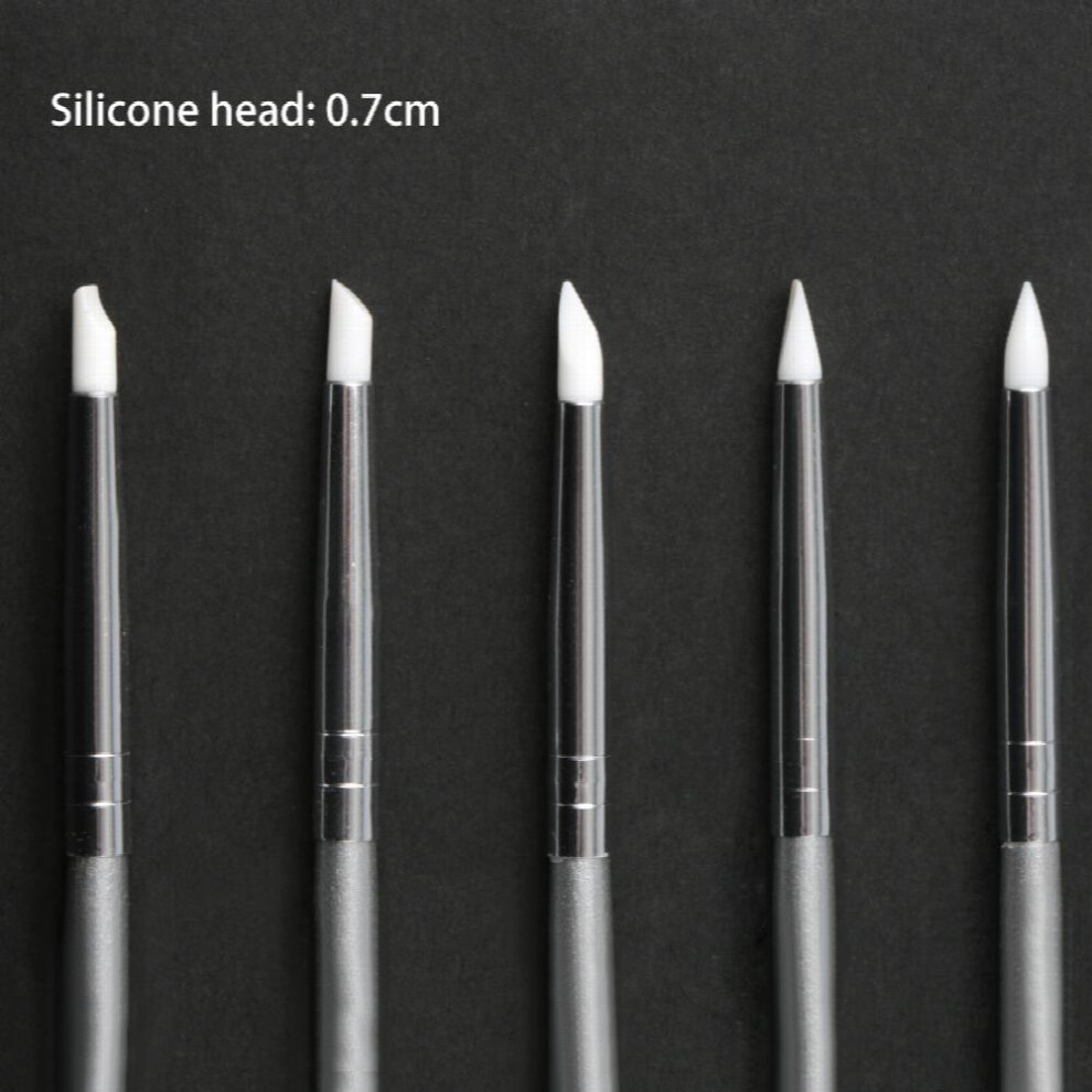 5pcs set Professional Silicone Nail Brushes for Dotting Painting and Sculpting Includes 5 Tips for Manicure and Embossing Easy to Use and Clean Perfec