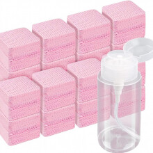 1080 pcs Absorbent Pink Nail Wipes with Pump Dispenser Perfect for Eyelash Extensions Acrylic Nails and Polish Removal Lint and Gentle on Skin