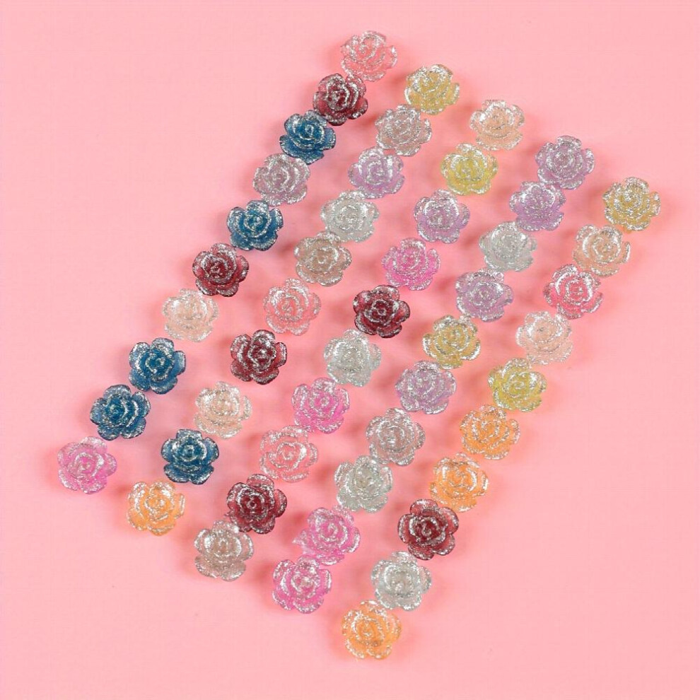50pcs 3D Camellia Rose Nail Art Charms Flower Nail Art Accessories For DIY Or Nail Salon