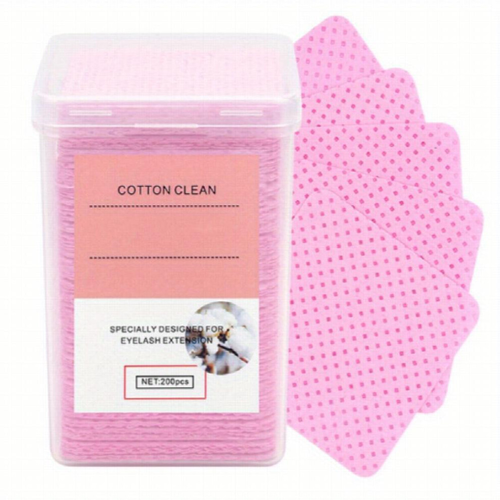 Lint Glue Cleaning Pads Non Woven Eyelashes Nail Polish Makeup Remover Wipes Eyelash Extension Glue Wipes pink