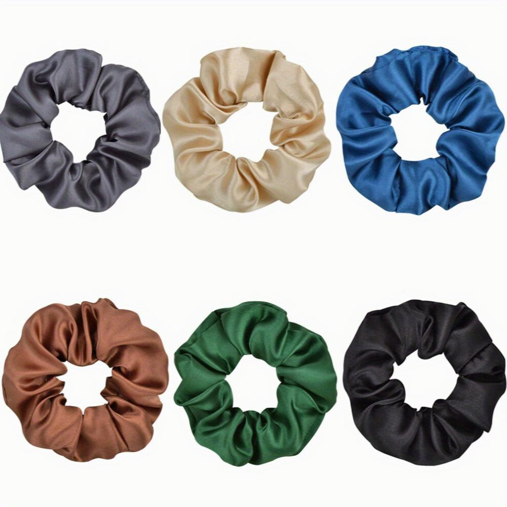 6pcs Large Satin Scrunchie Hair Tie Solid Silky Hair Rope Female Hair Accessories-image-OPC-PC2H7RG-NEW