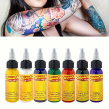 7pcs set Tattoo Ink 7 Colors Tattoo Ink Set Professional Tattoo Pigment Set Long Lasting Tattoo Painting Tattoo Supplies Professional Supply For Body