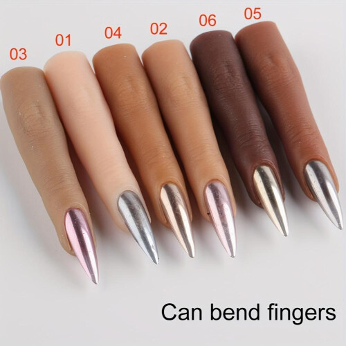 Bendable Silicone Practice Fingernails with Joints Perfect for Manicure Training and Nail Art 2