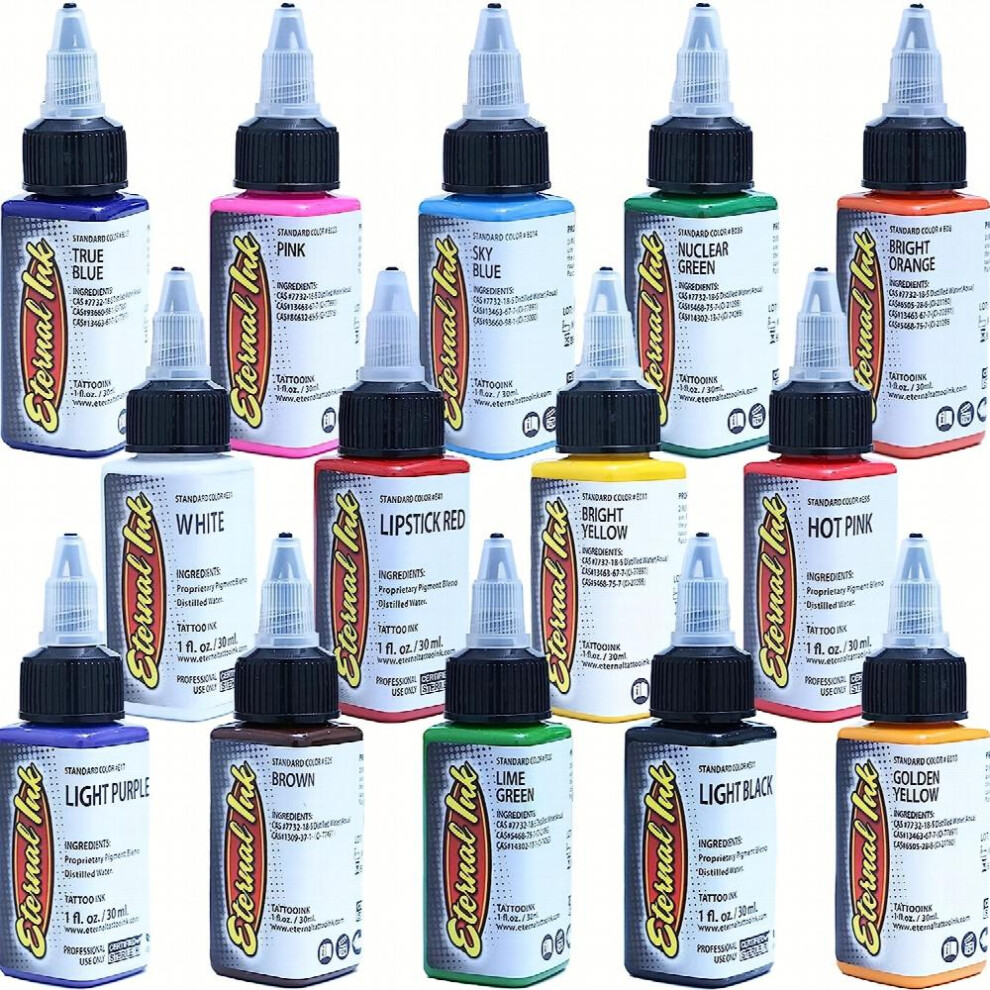 14 Tattoo Ink Set 30ml 1 oz 14 Bottle Tattoo Pigment Set 14 Tattoo Ink Set Tattoo Supplies