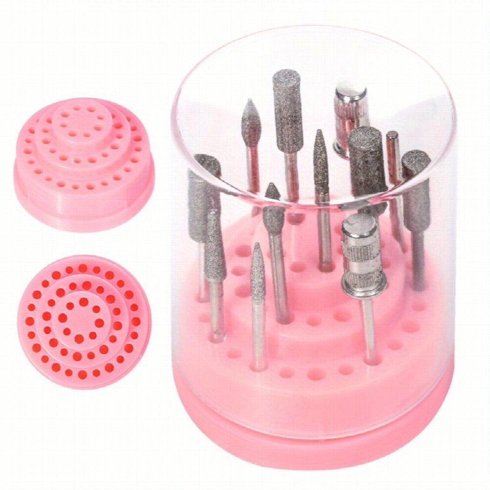 Professional Nail Art Drill Bit Holder 48 Holes Acrylic Cover Box Exhibition Stand Displayer Manicure Tool 885676252836