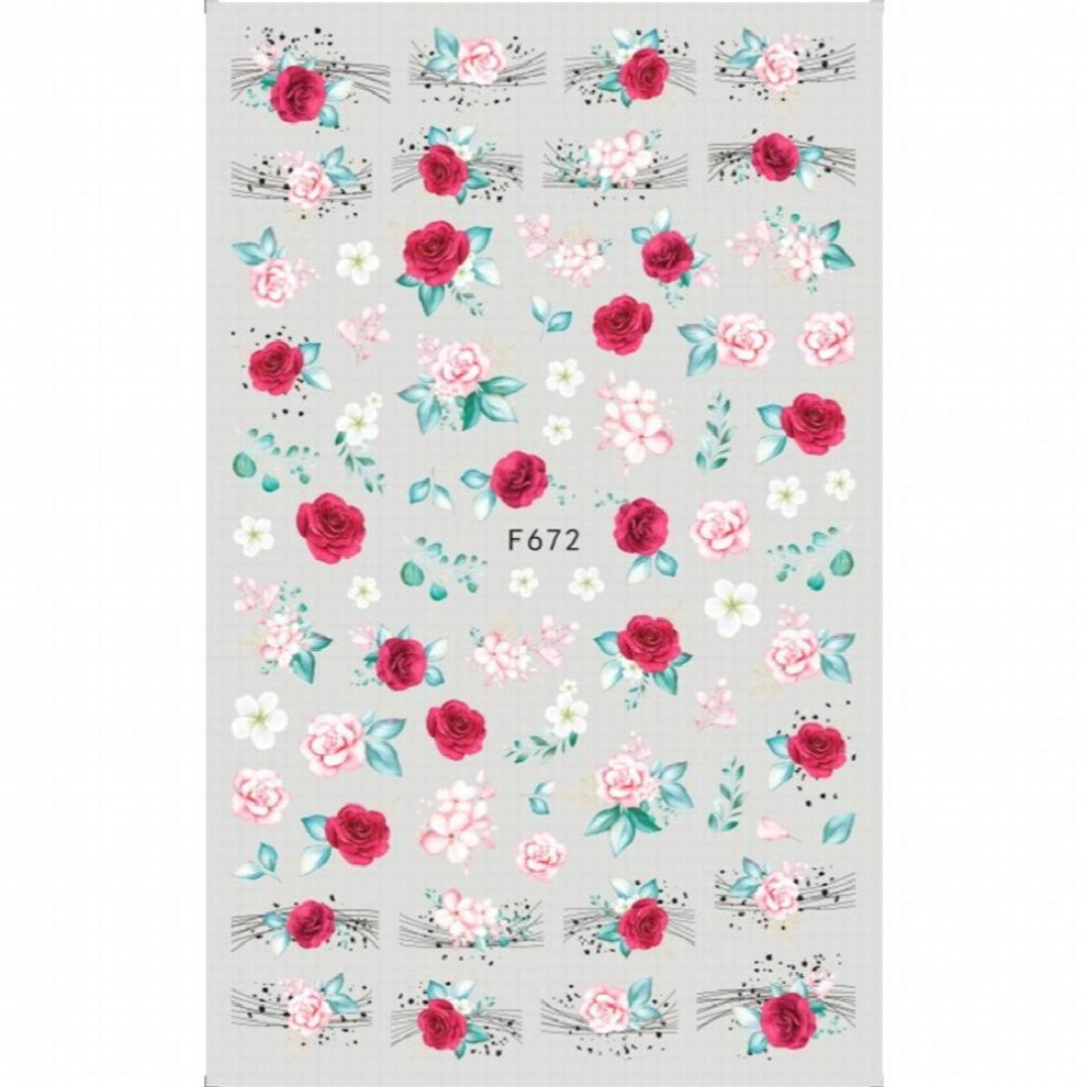 Colorful Floral Nail Art Stickers Decals Self adhesive Nail Stickers DIY Manicure French Tips Nail Nail Art Decoration