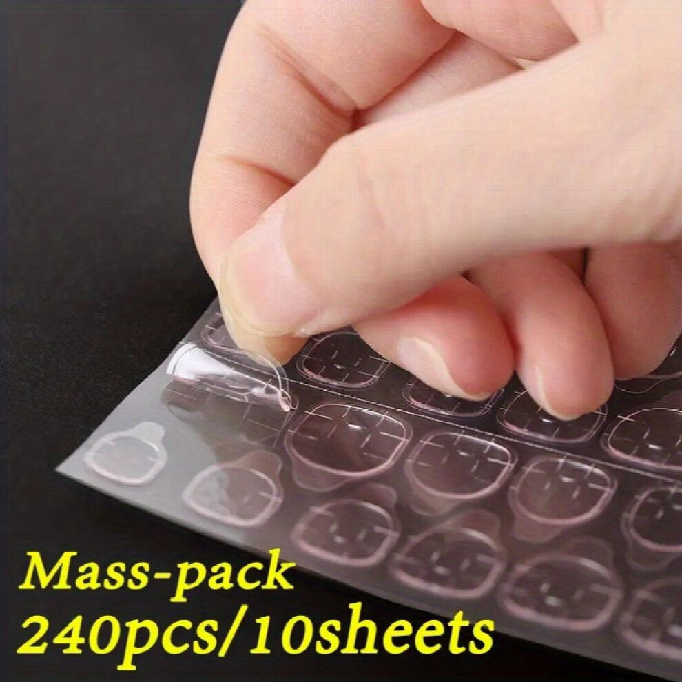 Nail Jelly Glue Waterproof Breathable Glue Tabs Double Sided Nail Jelly Sticker Nail Adhesive Tabs DIY Nail Tips Wearable Manicure Tool 240pcs 1200pcs