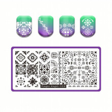 Nail Stamping Plates 6 2 36 4 72inch Stamp For Nails Printing Stencil Manicuring Templates Nail Mold Modeling Tool With Purple Back Cover