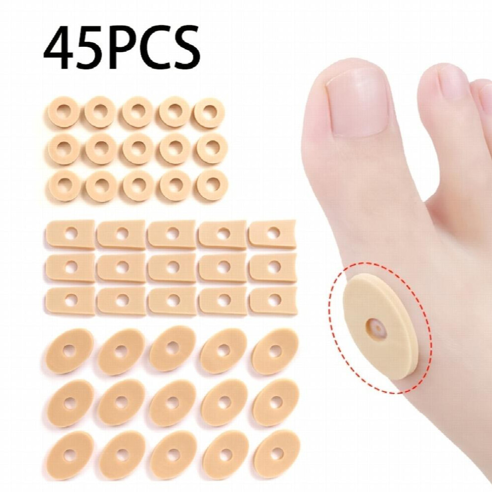 45PCS 3 Shapes Of Skin Latex Corn Patches Anti callus High Heels And Anti abrasion Feet Corns Soles And Foot Protection Pads
