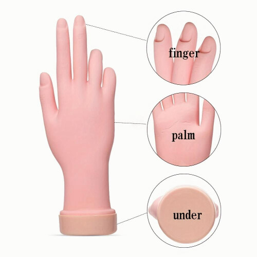 Nail Training Hand Flexible Soft Practice Plastic Mannequin Hand Nail Trainer Manicure Practice Hand Tool 2