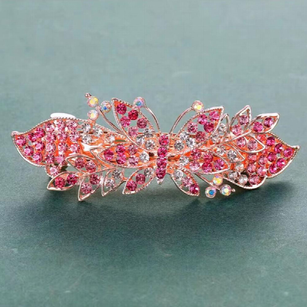 Vintage Butterfly Shape Rhinestone Hair Clip Non slip French Barrette Side Clip Back Head Clip Hair Accessories For Women-image-OPC-PC2H8GY-NEW