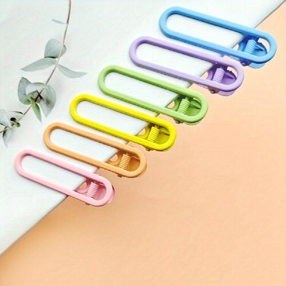6pcs Candy Duck Billed Clip Hollow Rectangle Hair Clip Metal Hair Clip For Side Hair Bang Women Girls Sweet Hair Clip-image-OPC-PC2H8FH-NEW