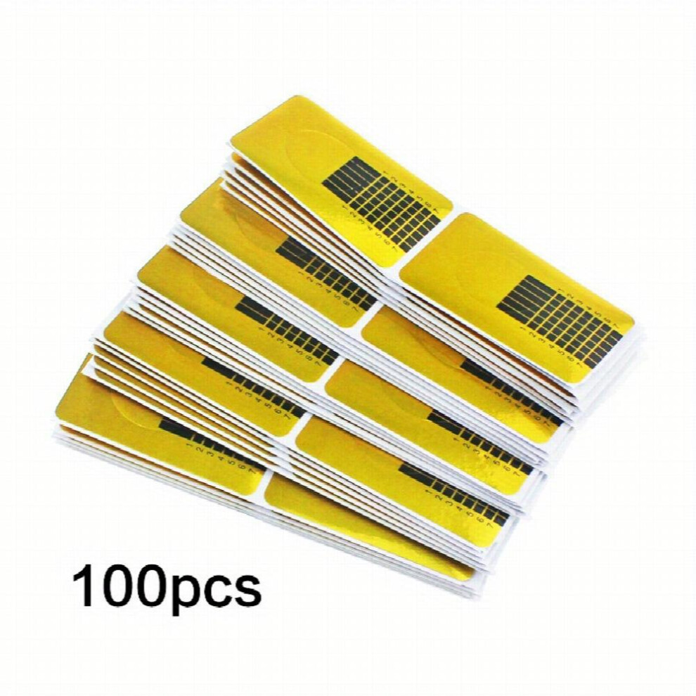 100pcs French Nail Form Tips Acrylic Tip Nails Sticker Extension Curl Form Nail Tips for Manicure Tools