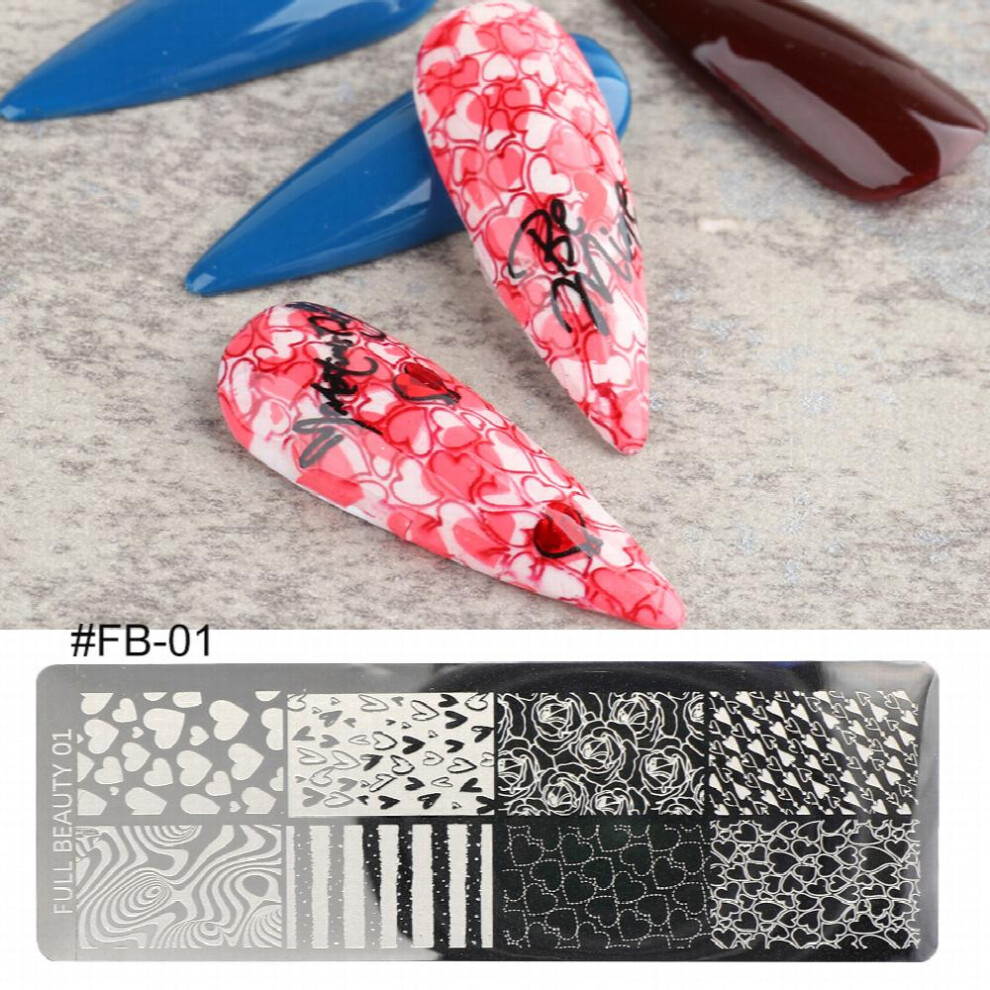 Graffiti Love Heart Butterflies Flowers Leaves Sea World Series Nail Art Stamping Plate FB01 06 Create Stunning Nail Art Designs with Ease