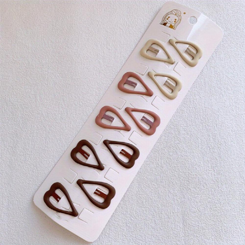 10pcs Heart Hair Clip Minimalist Solid Snap Clip Alloy Headwear Hair Styling Accessories-image-OPC-PC2H8FS-NEW