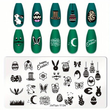 Easter Nail Art Stamping Plates Easter Eggs and Rabbit Designs for DIY Manicures Perfect for Women and Girls Easy to Use Printing Tools Create