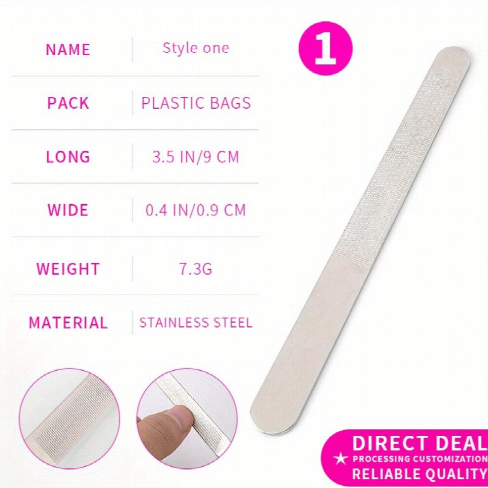 Stainless Steel Nail File Double sided Polishing Nails Tool Nail File Exfoliating Scrub Nail File Manicure Pedicure Care Tool