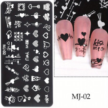 Y2K Heart Leaf Snake and Skull Nail Art Stamping Plate 3D Stencil Mold for French Tips and Printing Tools