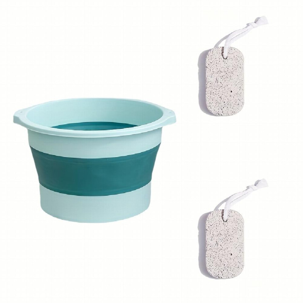 Collapsible Foot Bath Foot Soak Tub With 2 Pcs Foot Grinding Stones Sturdy Durable Plastic Foot Bucket Foot Soaking Bath Basin