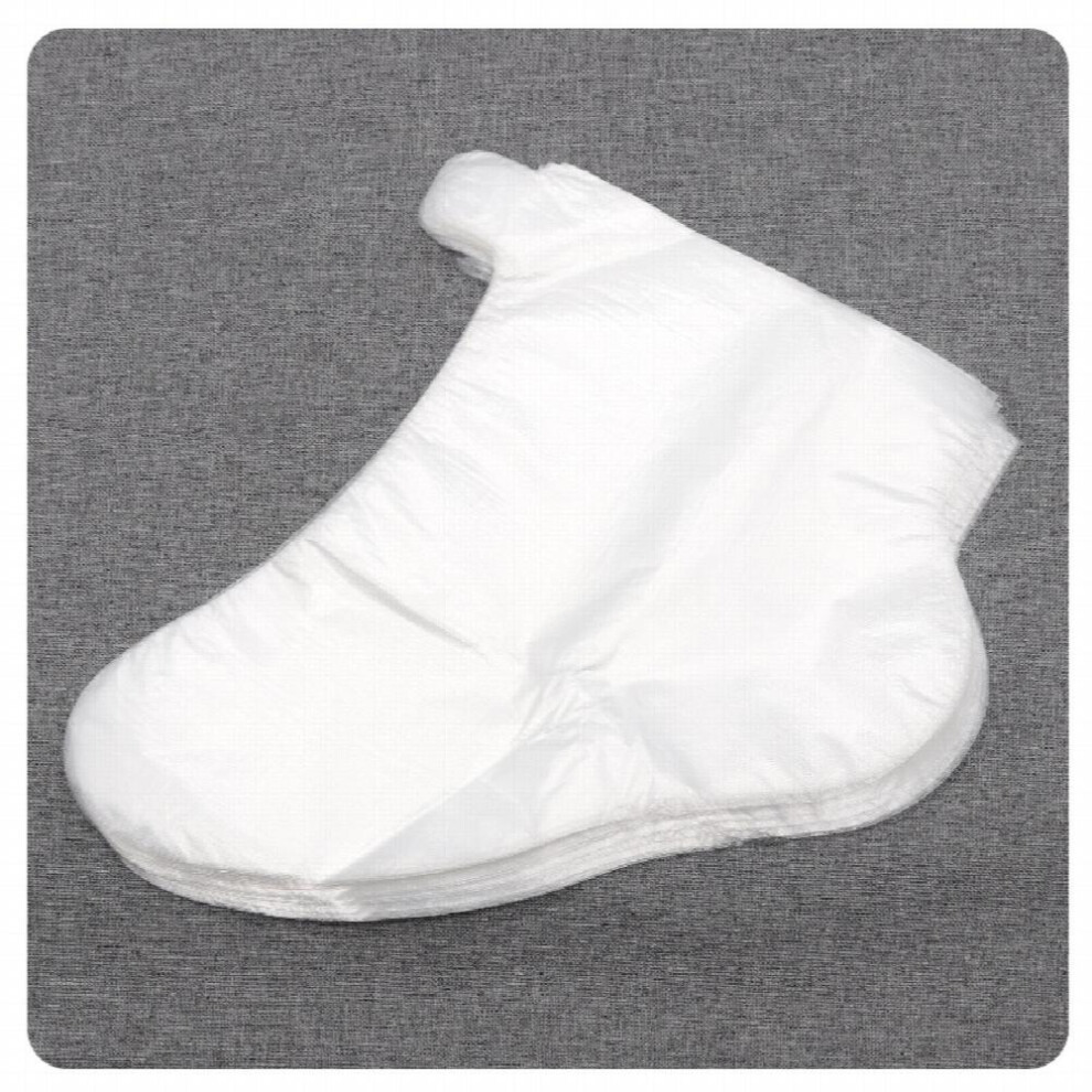 100 Pcs Clear Disposable Exfoliating Plastic Foot Mask Foot Pedicure Spa Wax Cover Bag Hand Spa