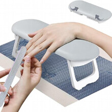 Foldable Nail Manicure Stand With Mat Nail Polish Hand Rest Nail Art Hand Pillow Nail Arm Rest Cushion For Home Nail Salon
