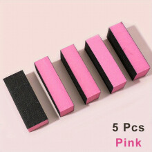 5 pcs High Elasticity Sponge Nail Buffer File Block 3 Sides for Coarse Nails Washable and Salon Manicure Tools