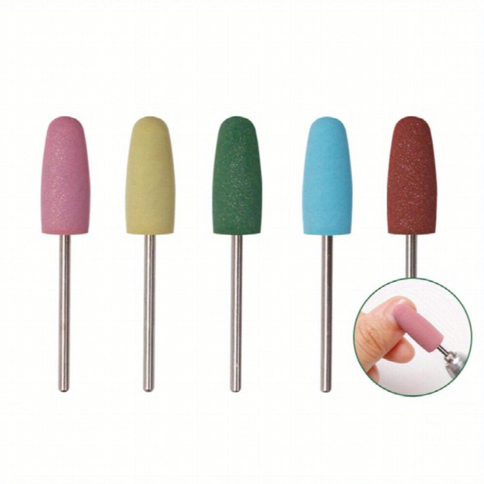 5 Pcs Professional Rubber Nail Polishing Bits Manicure Pedicure Nail Polishing Burr Accessory For Nail Salon Manicure
