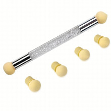 Sponge Nail Art Tool Pen Dual Head Nail Sponge Brush Picking Dotting Gradient Nail Pen Brush With 4 Replacement Heads