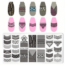 Shaped Stainless Steel Nail Stamping Plates Easy Nail Art Decoration with Nail Printing Tool and Decals