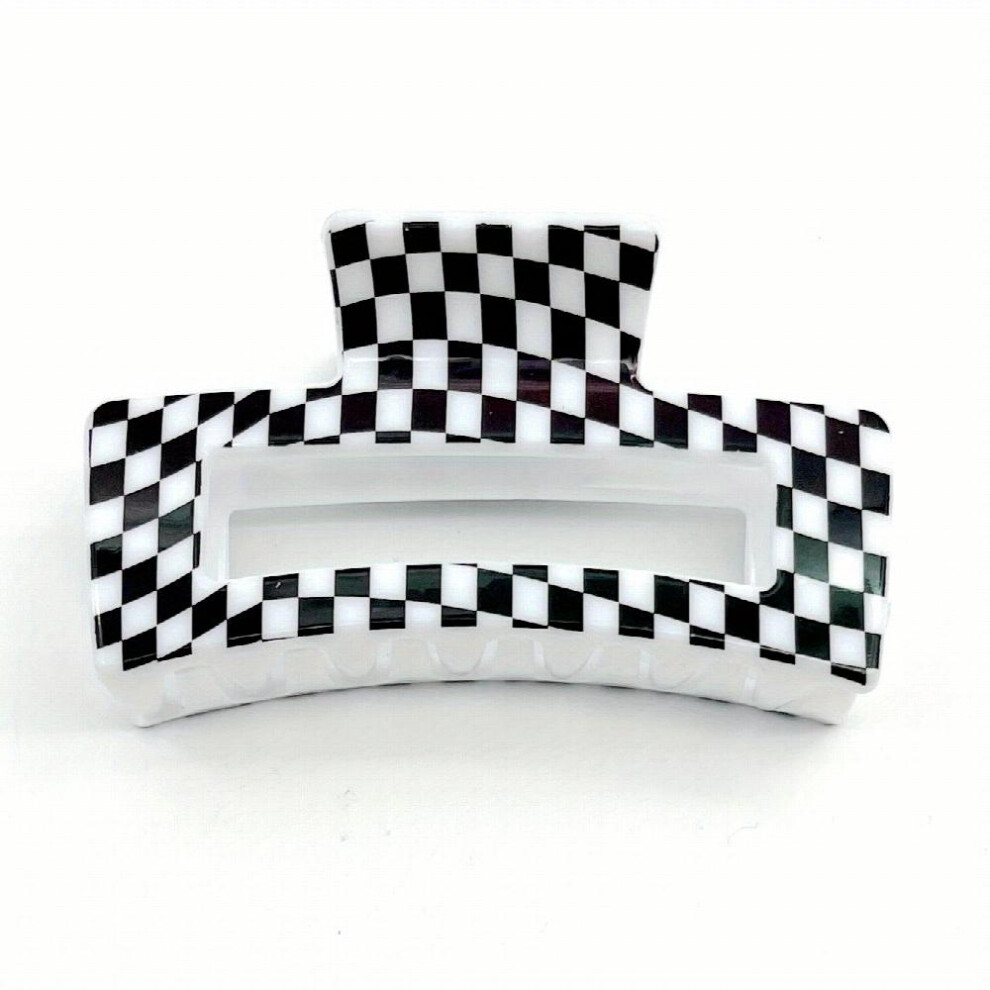 1pc Plaid Pattern Hollow Hair Claw Style Shark Claw Hair Accessories Decoration-image-OPC-PC2H8TB-NEW