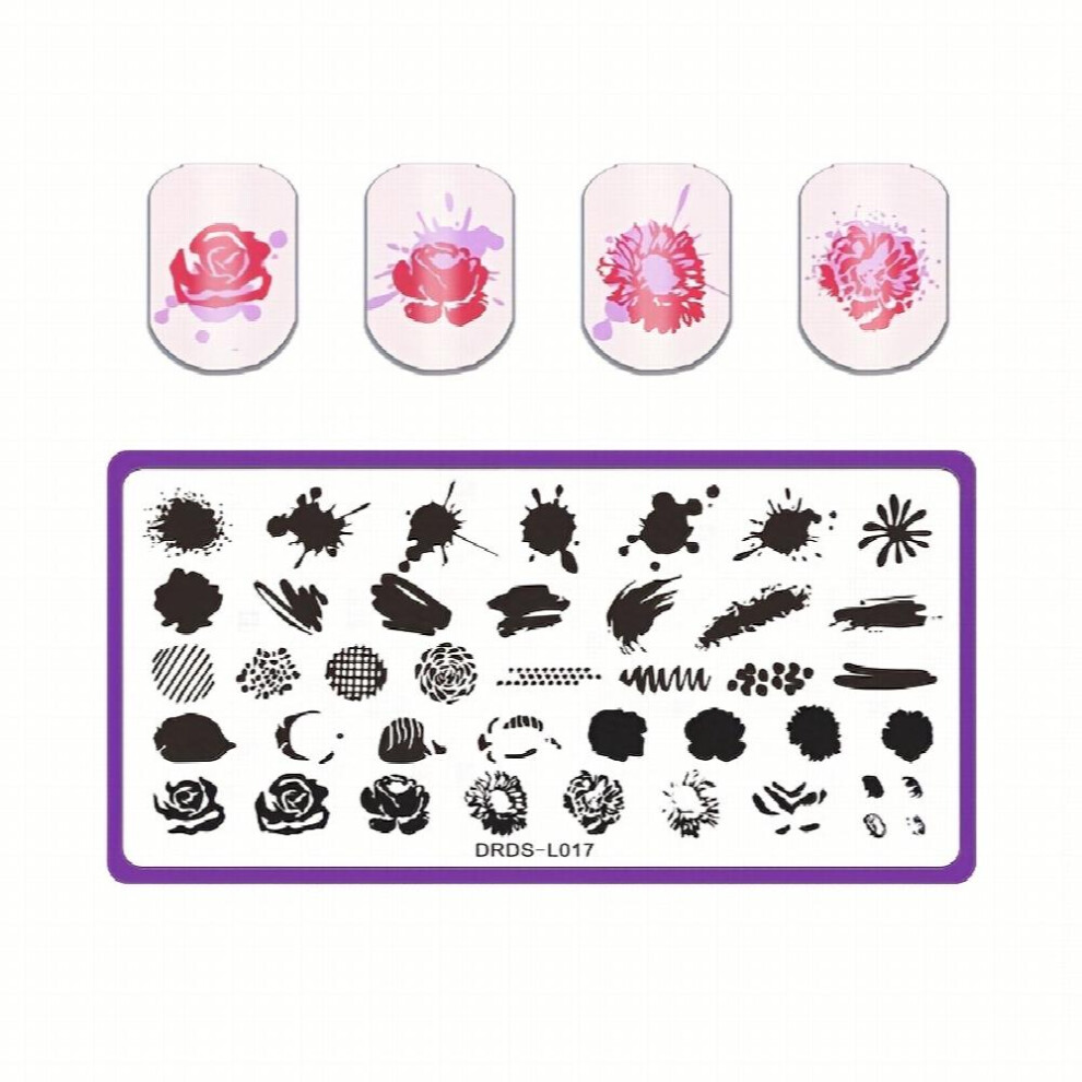 Nail Art Stamp Template Overprint Nail Stamp Stencils Large Rectangle Stainless Steel Nail Stamping Plates Manicure Tool
