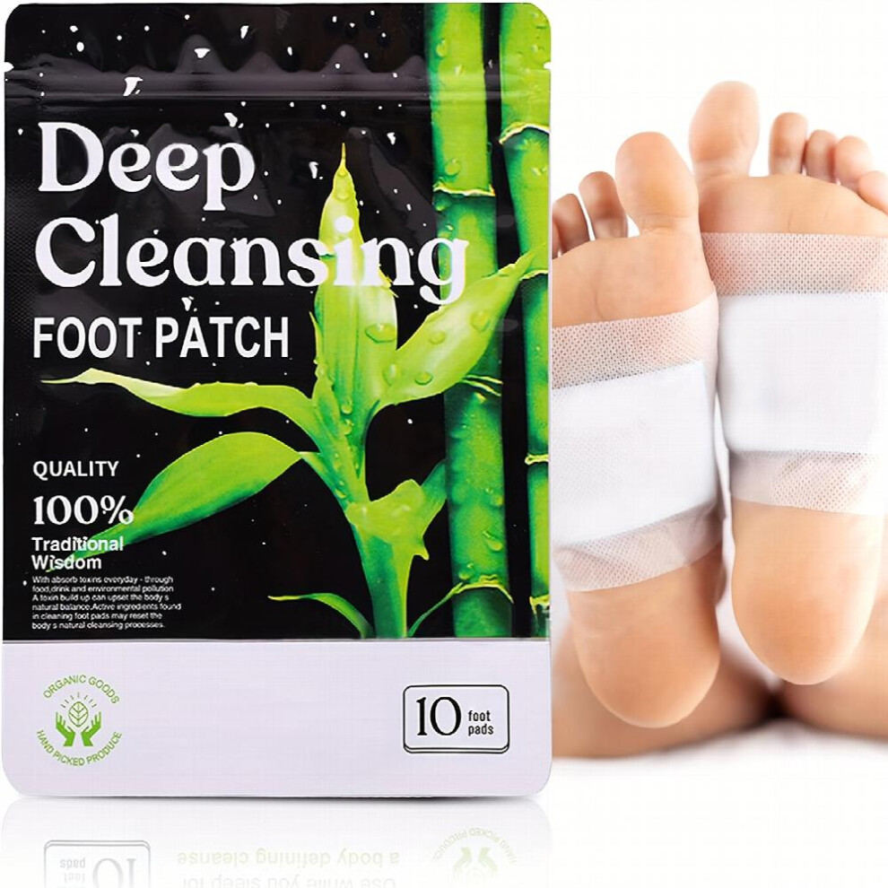 10pcs Foot Pads Deep Cleansing Foot Patches With Bamboo Vinegar For Foot Care & Deep Sleep & Relaxation Relieving Stress And Fatigue