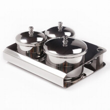 3 pieces Stainless Steel Acrylic Liquid and Powder Container with Lids for Nail Tools