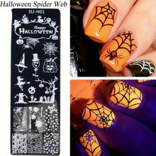 Halloween Nail Art Stamping Plates Graffiti Pumpkin Ghost Trick Nails Template Spooky Printing Mold For Manicure